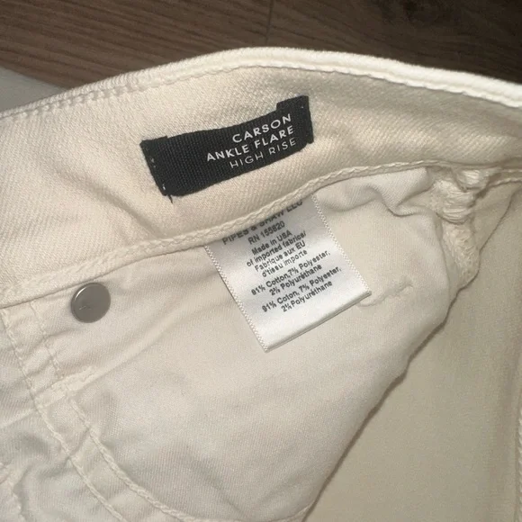 Veronica Beard Carson High Rise Ankle Flare Ecru Jeans Size 25 - Picture 10 of 14